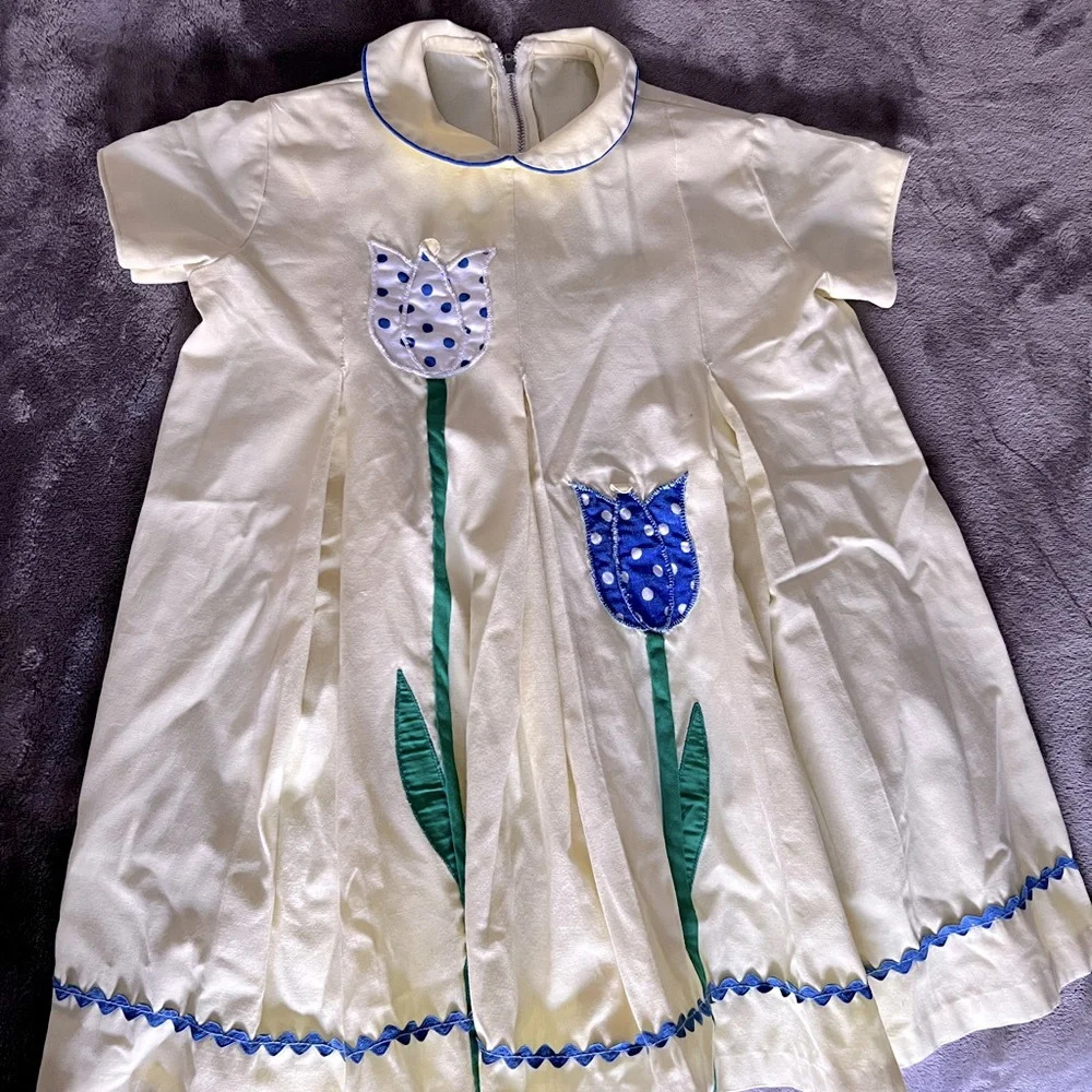 Vintage Yellow dress no size tag VGUC best 3-4T imo - Picture 6 of 6